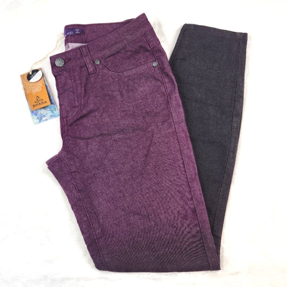 NWT PrAna Jett Black Plum Pants W4JETP315 Sz 4